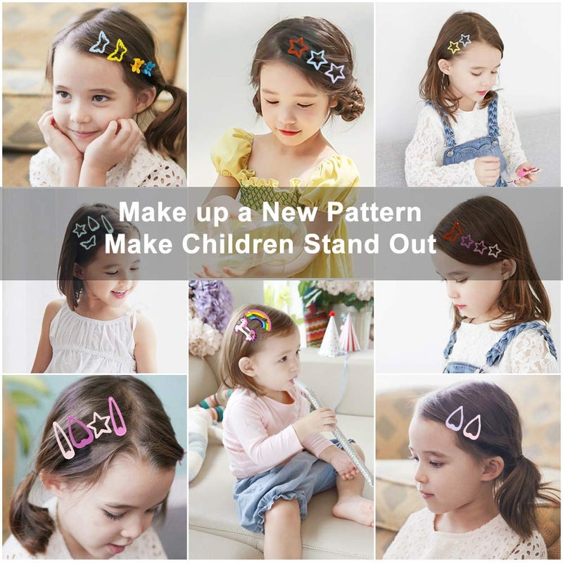 ECADY Hair Clips Colorful Hair Barrette Metal Cute Snap Hair Clips for Girls, Toddlers, Kids - 2 inch, 100pcs - Image 2